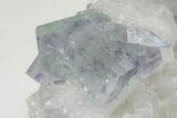 Glass-Clear, Purple & Green Cubic Fluorite Cluster - China #205580-2